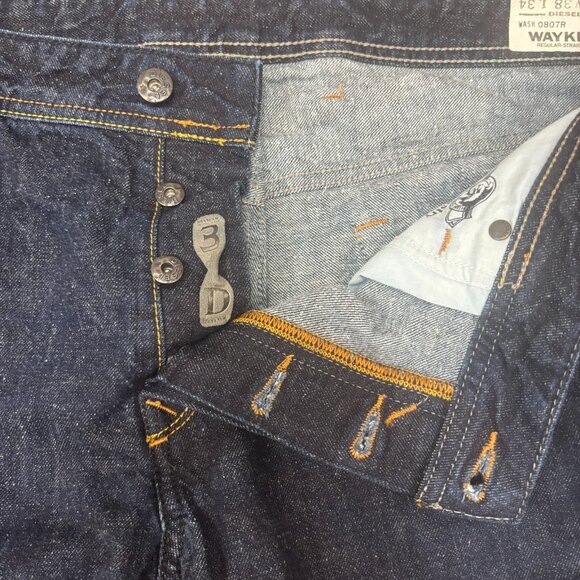 Diesel Jeans Mens 38X34 0807R Waykee Cotton Mid Rise Button Fly Slubby Neppy - Picture 7 of 10